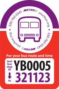 for your bus route and time, text your bus stop id yb0005 to 321123